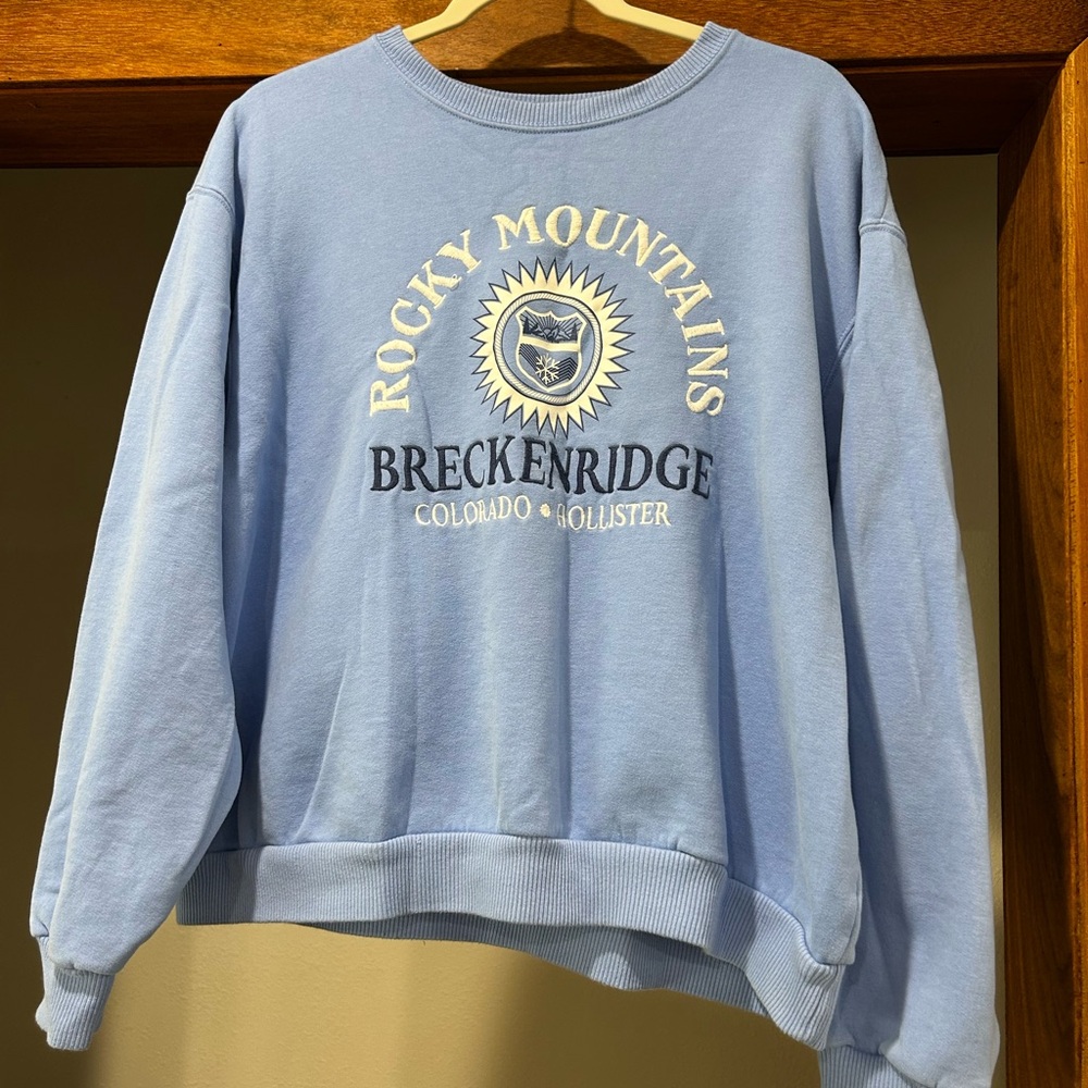 Hollister Light Blue Fleece Pullover